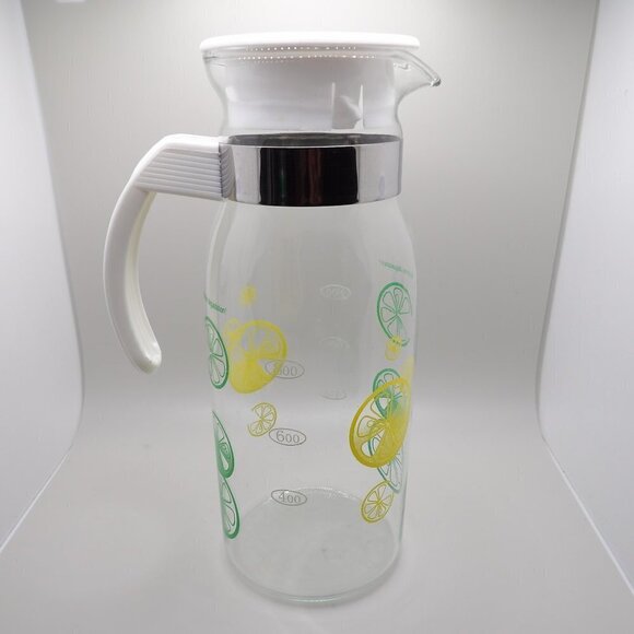 Retro lemonade pitcher (glass, plastic) - Picture 1 of 3